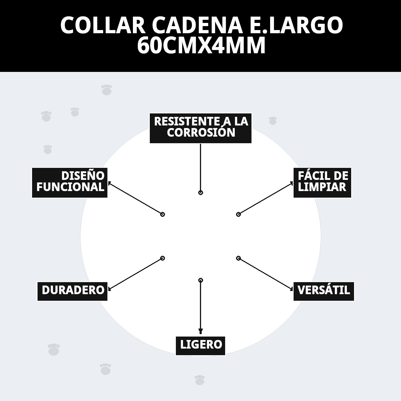 COLLAR CADENA E.LARGO 60CMX4MM