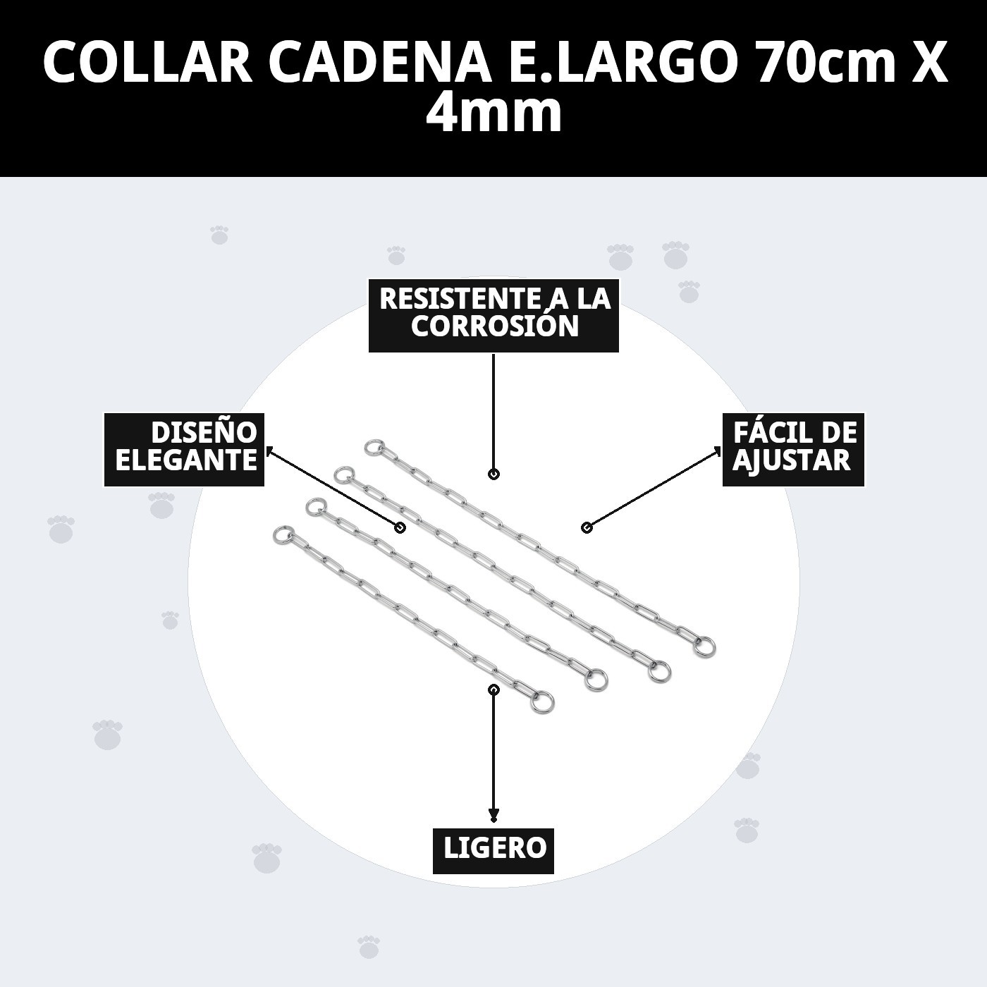 COLLAR CADENA E.LARGO 70cm X 4mm