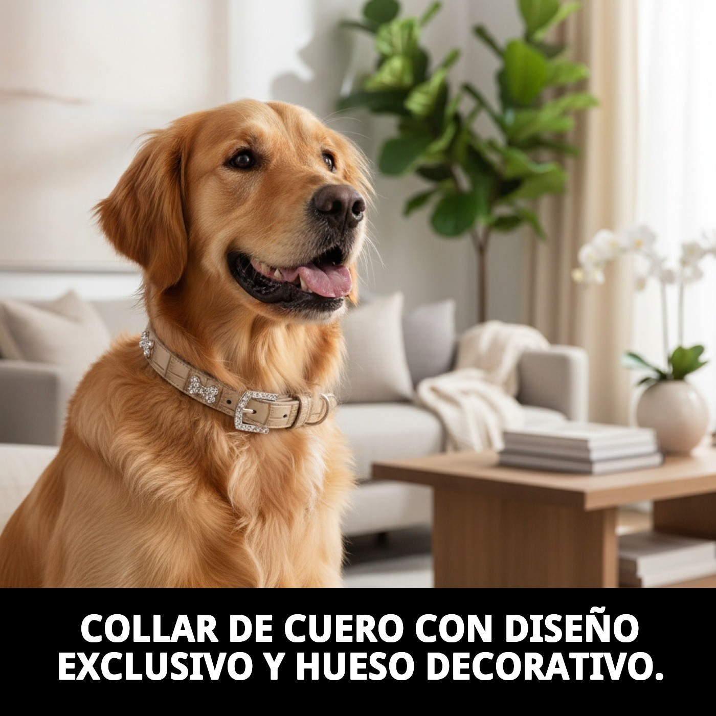 COLLAR CUERO C/HUESO 1.6X30 cm