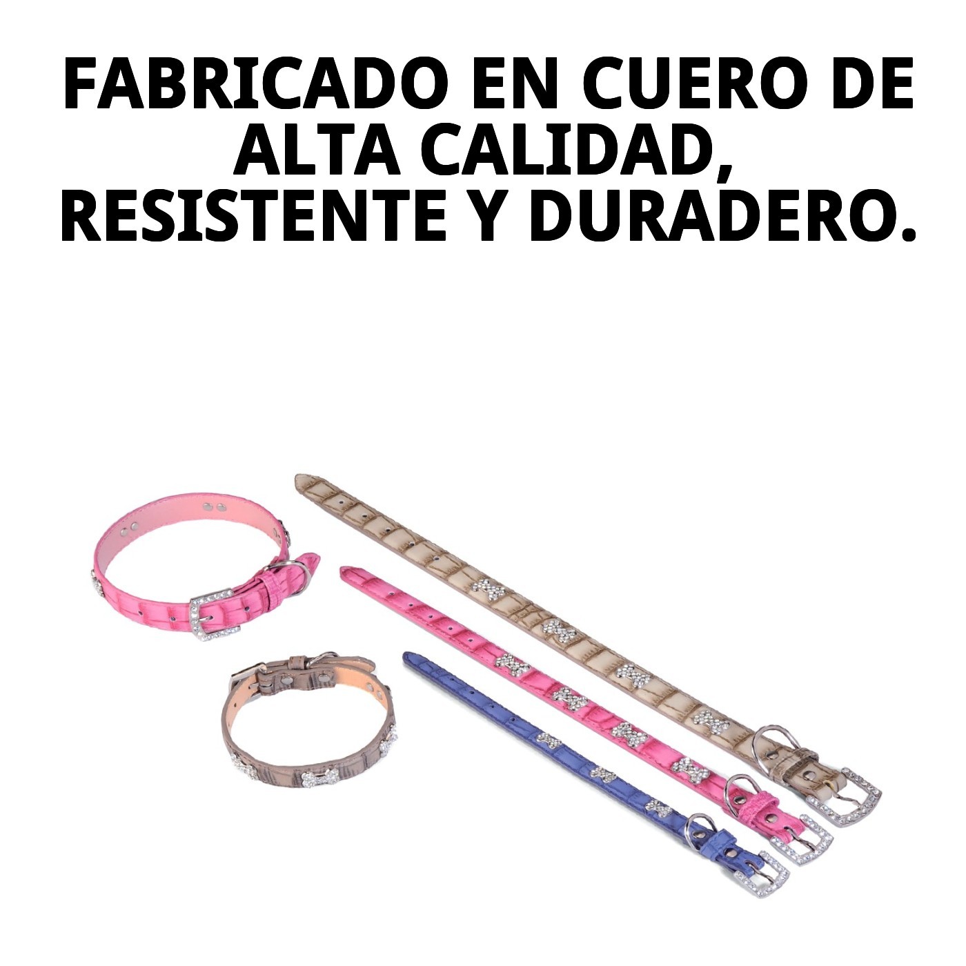 COLLAR CUERO C/HUESO 2.5X50 cm