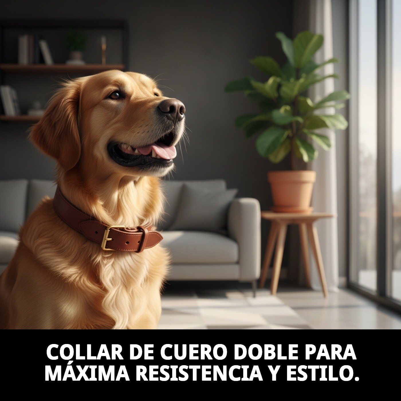 COLLAR CUERO DOBLE 60 X 3,5 cm