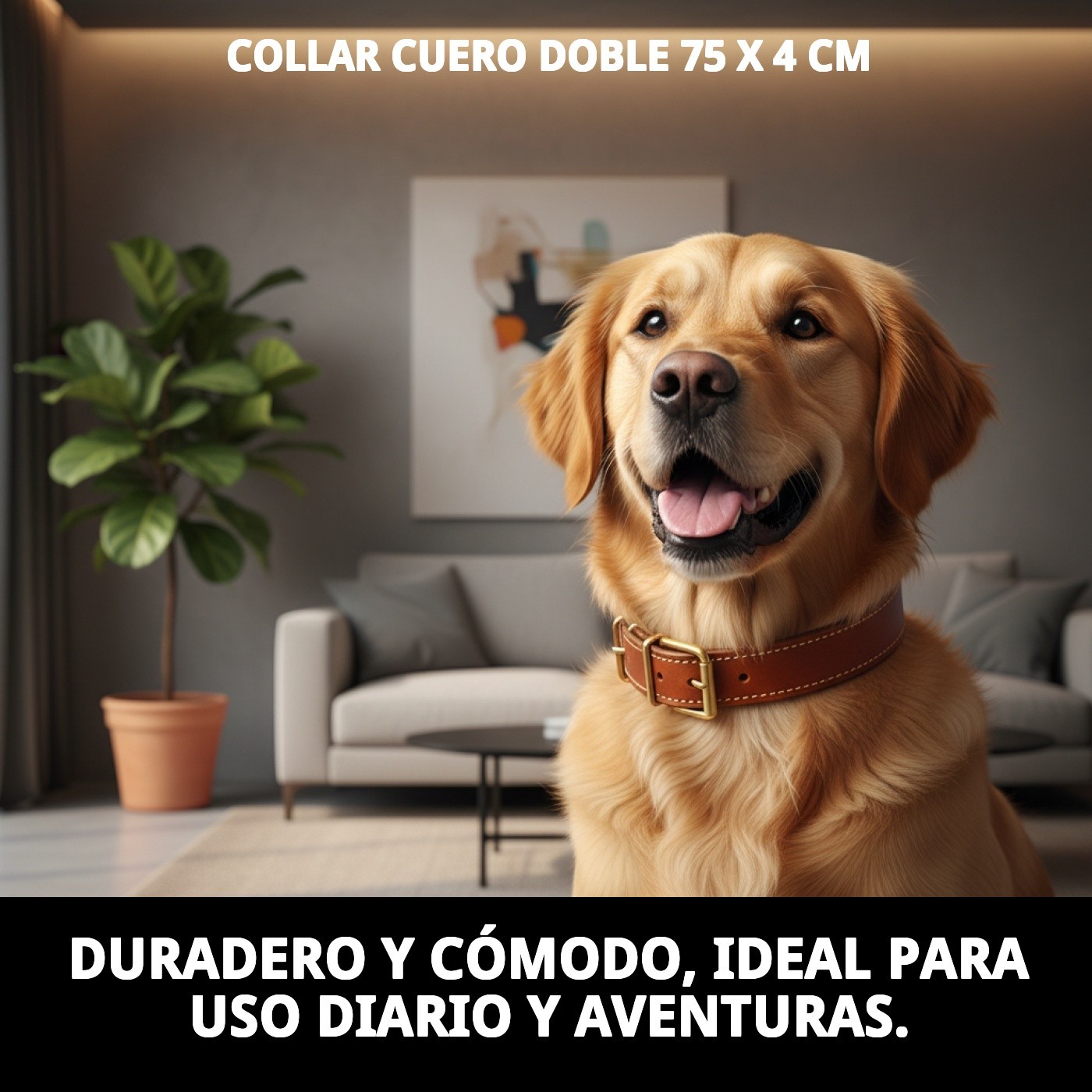 COLLAR CUERO DOBLE 75 X 4 cm