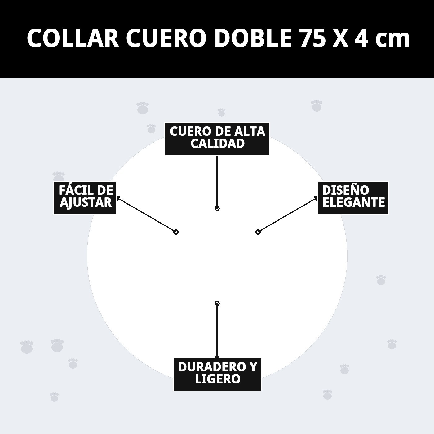 COLLAR CUERO DOBLE 75 X 4 cm