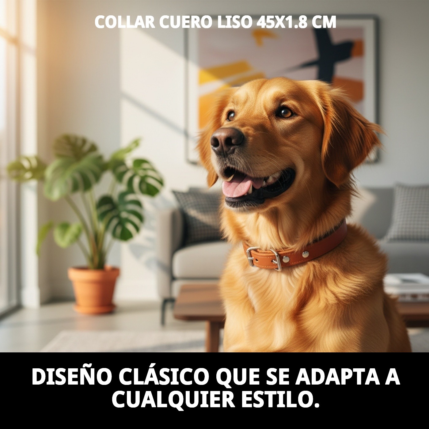 COLLAR CUERO LISO 45X1.8 cm
