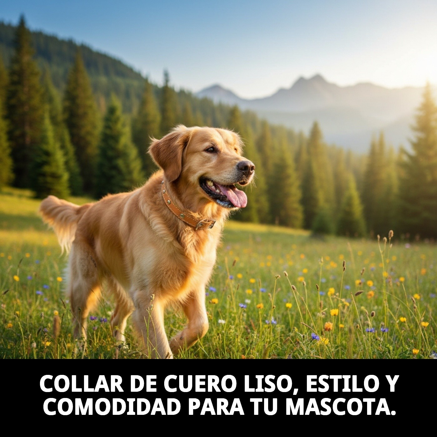 COLLAR CUERO LISO C/FORNITURA 35 CM