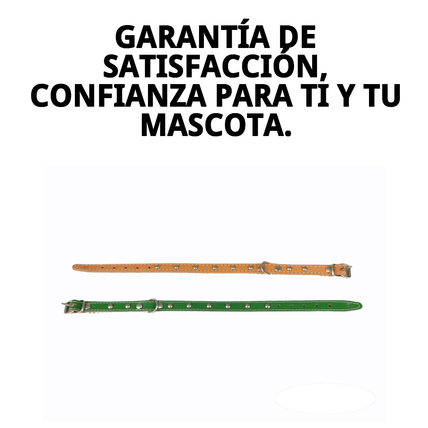 COLLAR CUERO LISO C/FORNITURA 35 CM