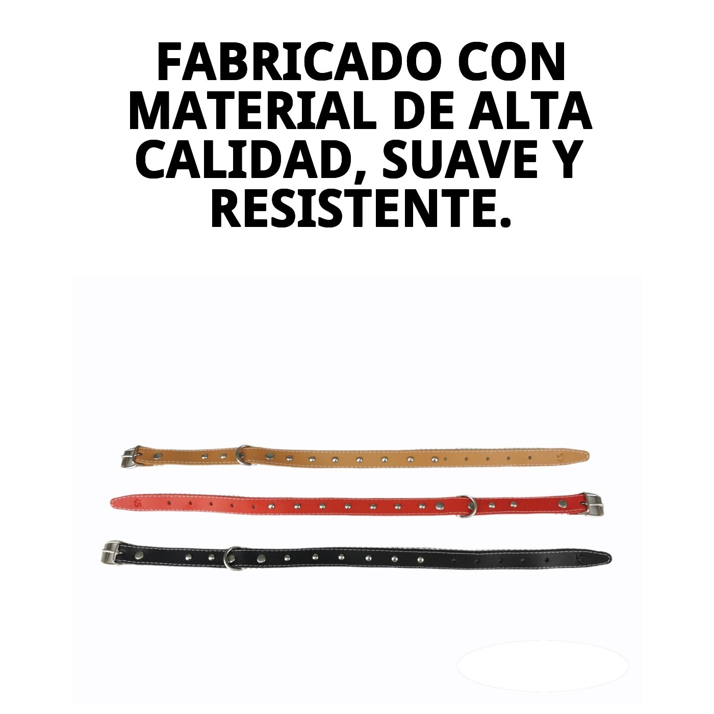 COLLAR CUERO LISO C/FORNITURA 45 CM