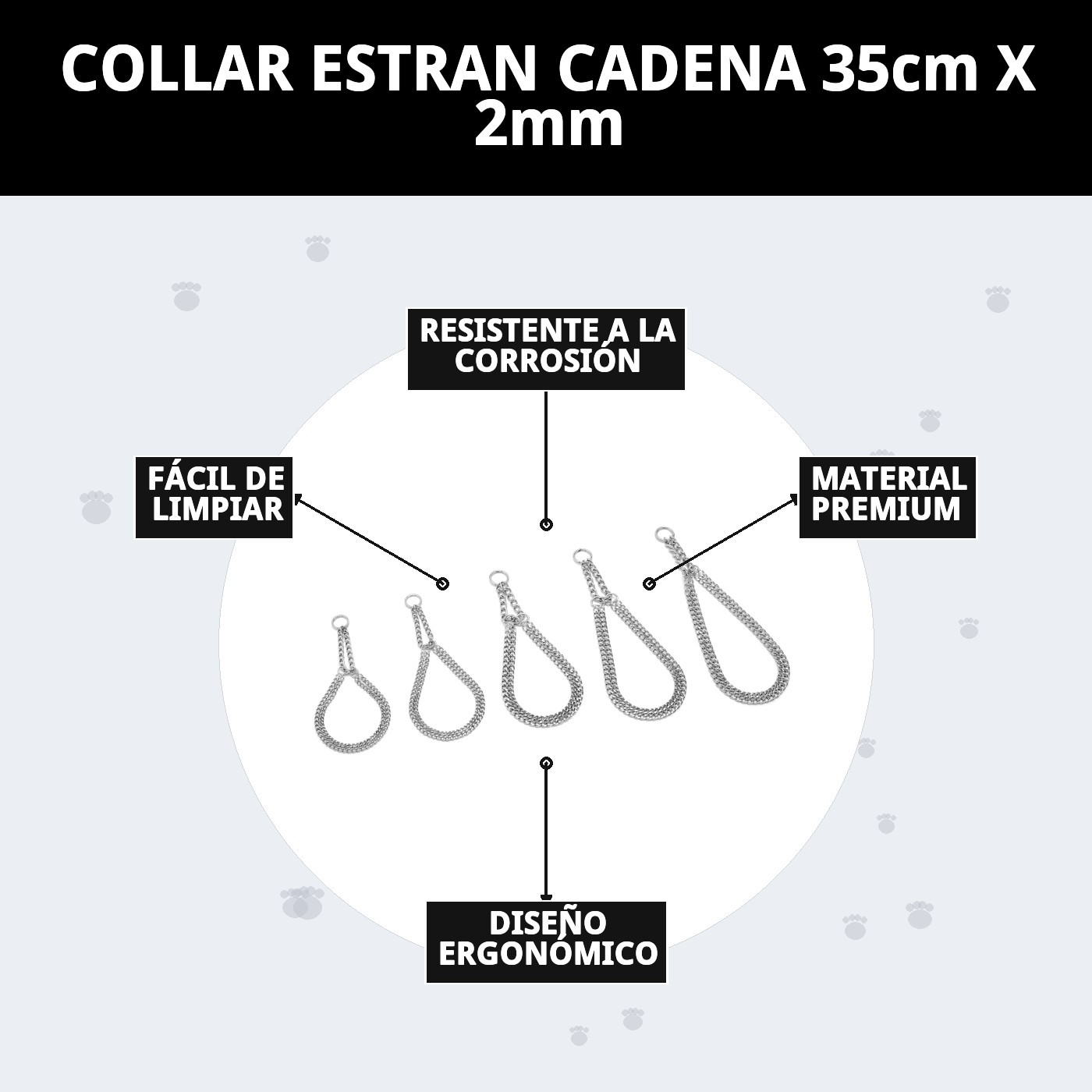 COLLAR ESTRAN CADENA 35cm X 2mm