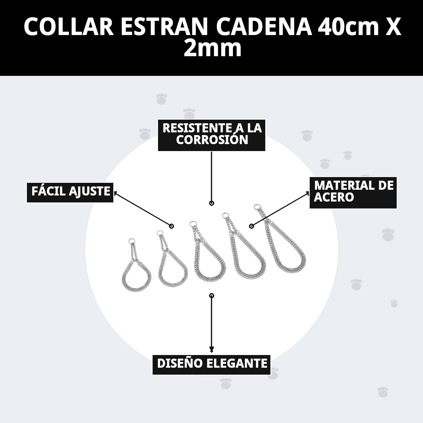 COLLAR ESTRAN CADENA 40cm X 2mm
