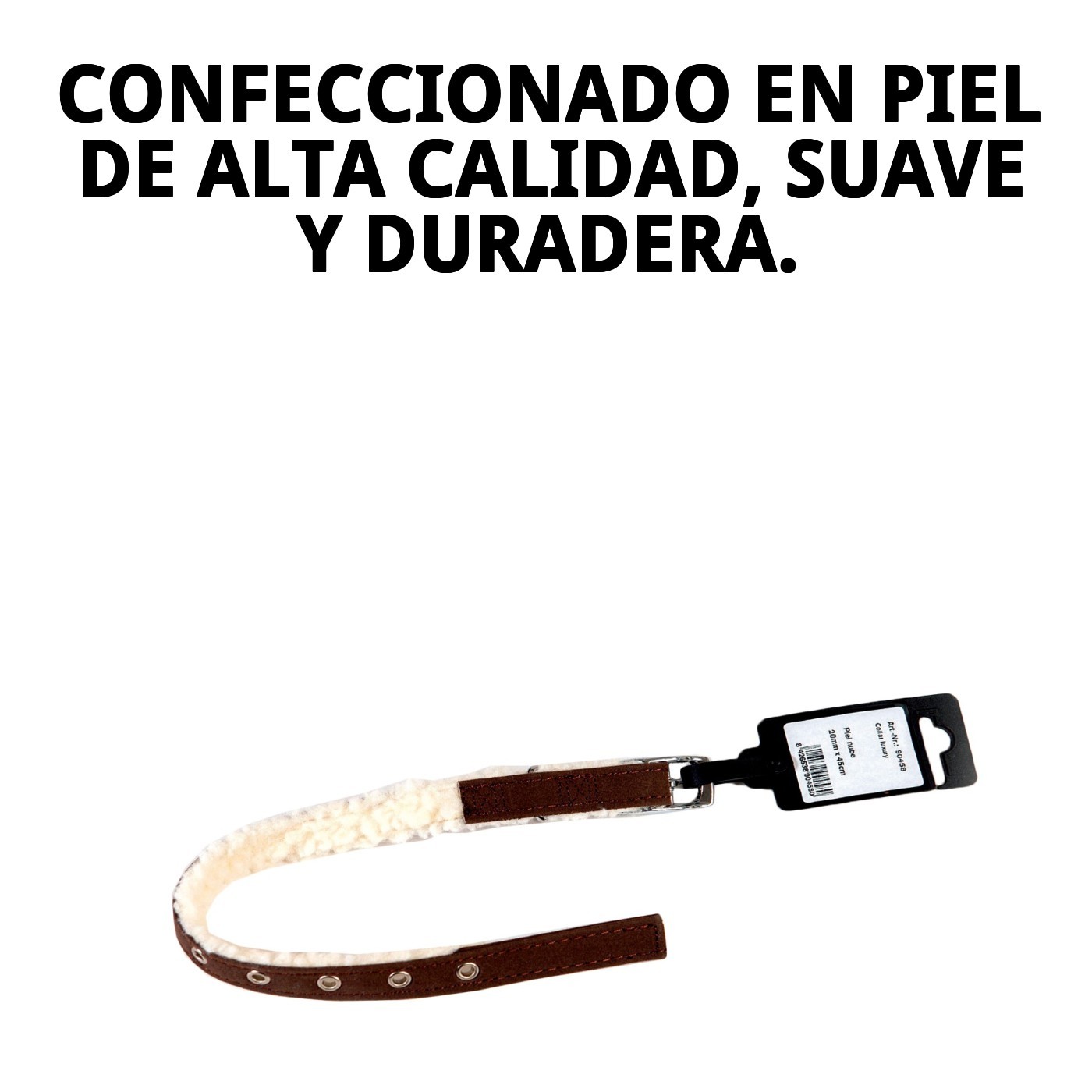 COLLAR LUXURY PIEL NUBE 1,5X35CMS