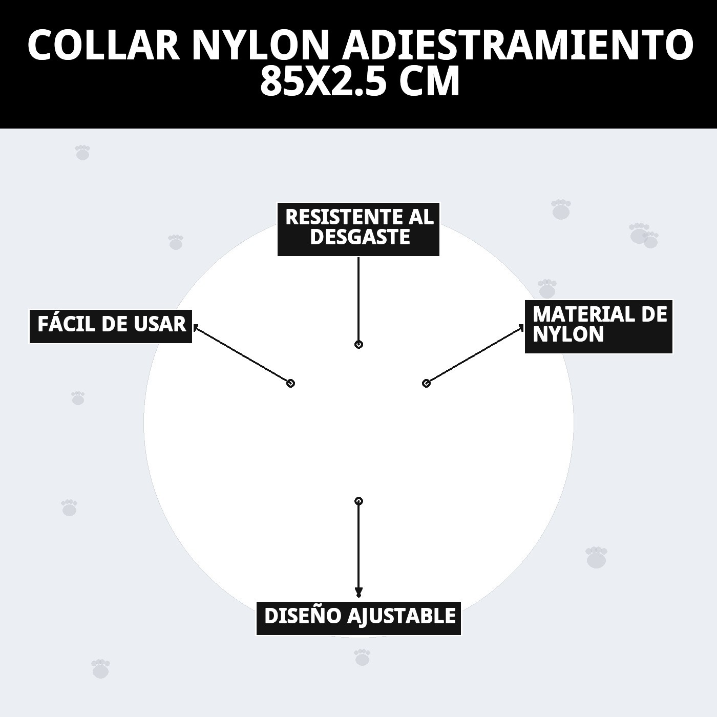 COLLAR NYLON ADIESTRAMIENTO 85X2.5 CM