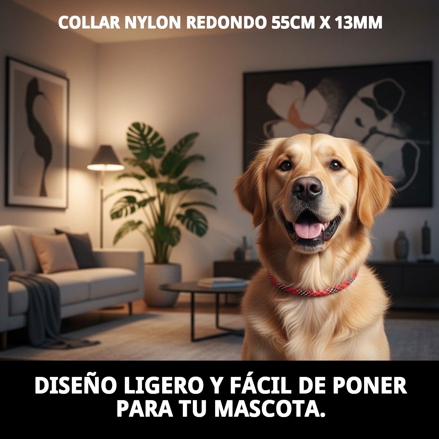 COLLAR NYLON REDONDO 55cm X 13mm