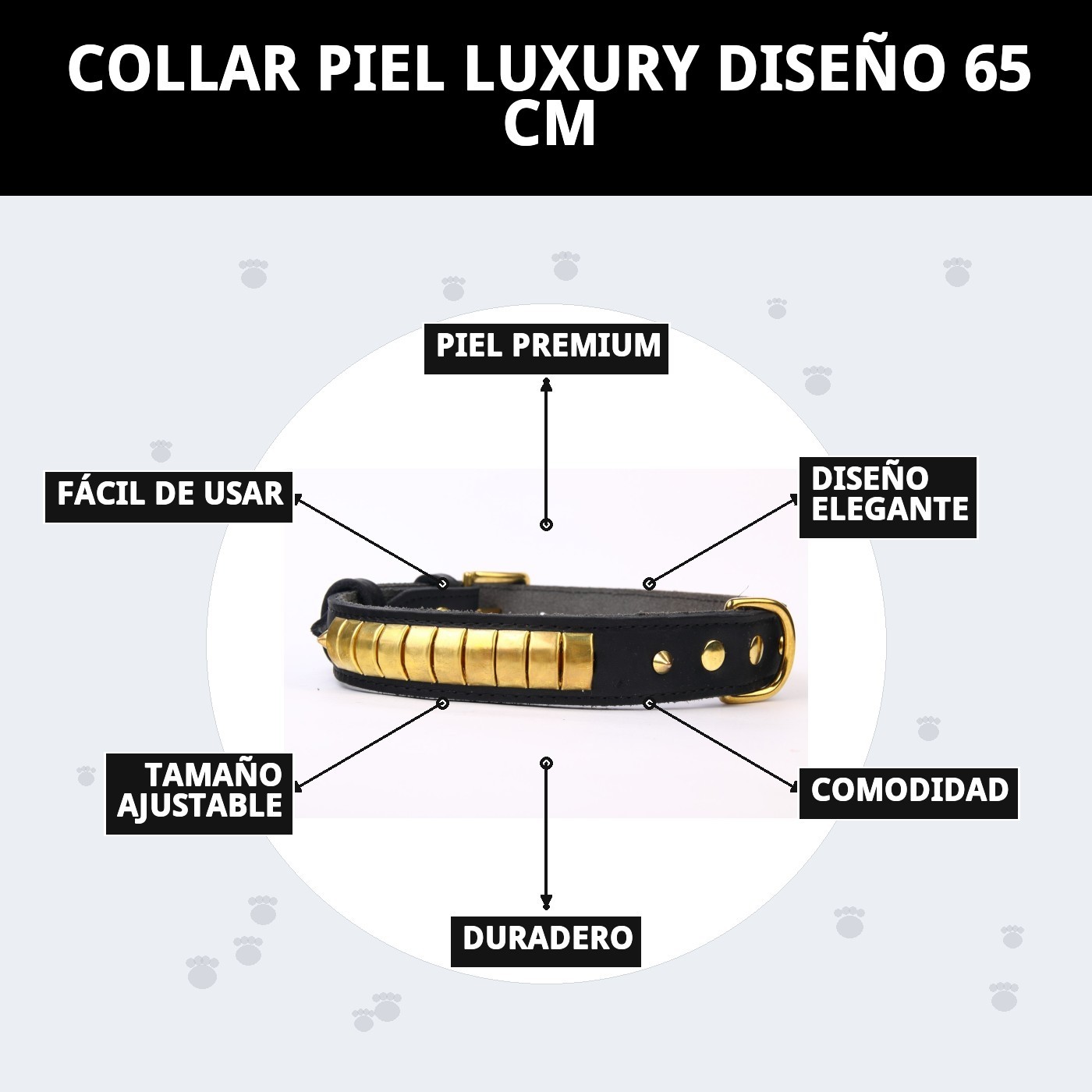 COLLAR PIEL LUXURY DISEÑO 65 CM