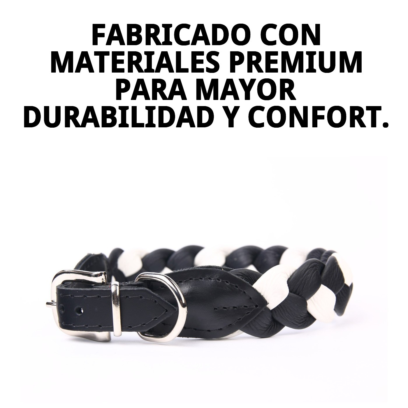 COLLAR PIEL LUXURY TRENZADO 50 CM