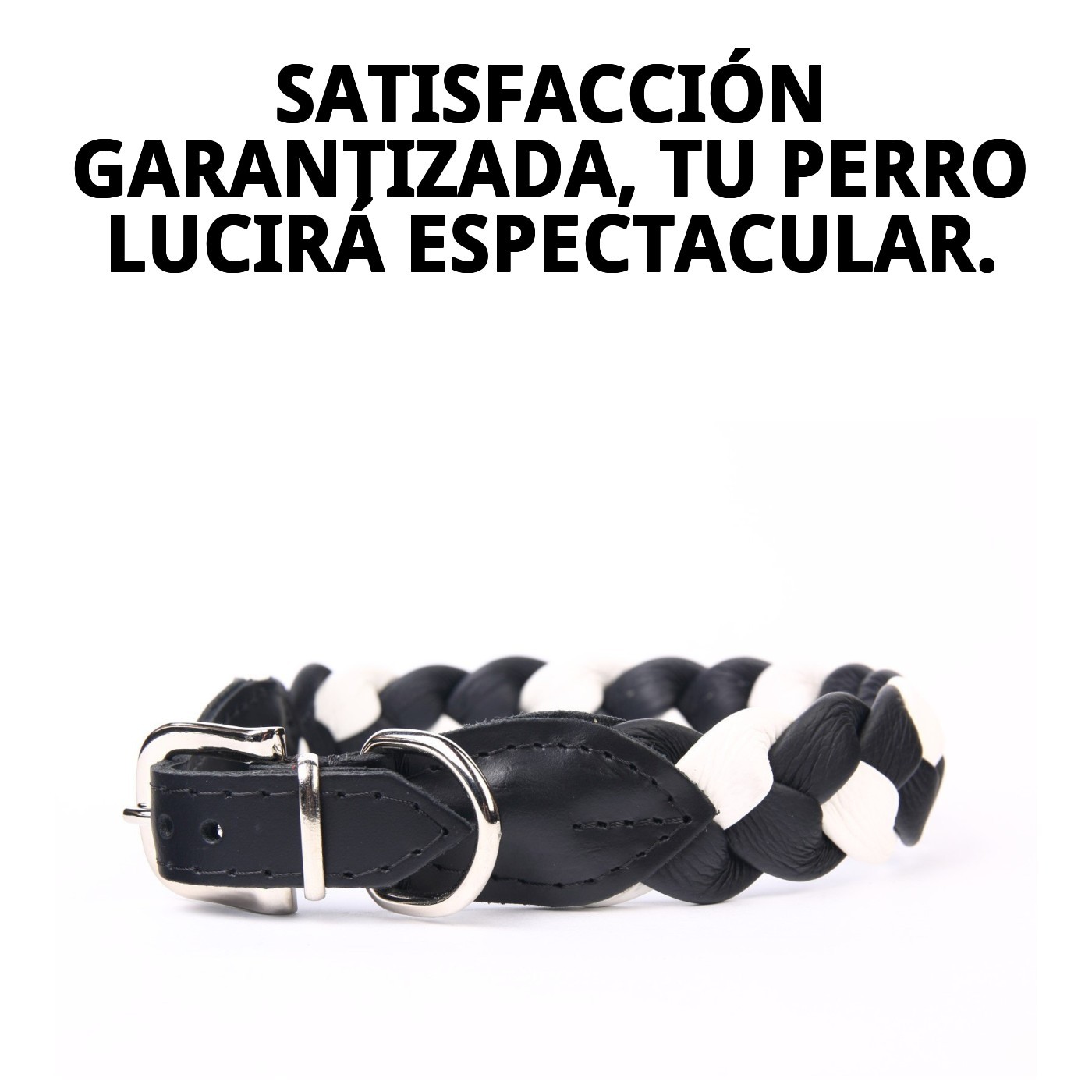 COLLAR PIEL LUXURY TRENZADO 50 CM