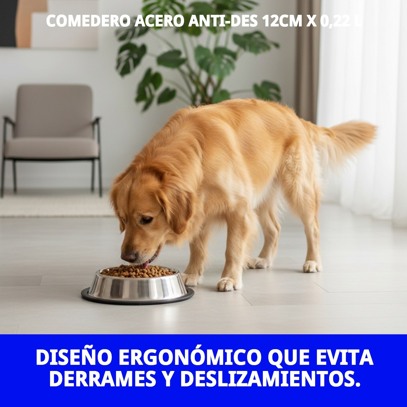 COMEDERO ACERO ANTI-DES 12cm X 0,22 l