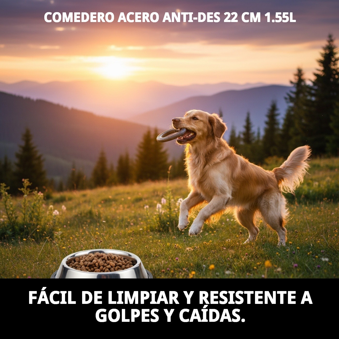 COMEDERO ACERO ANTI-DES 22 CM 1.55L