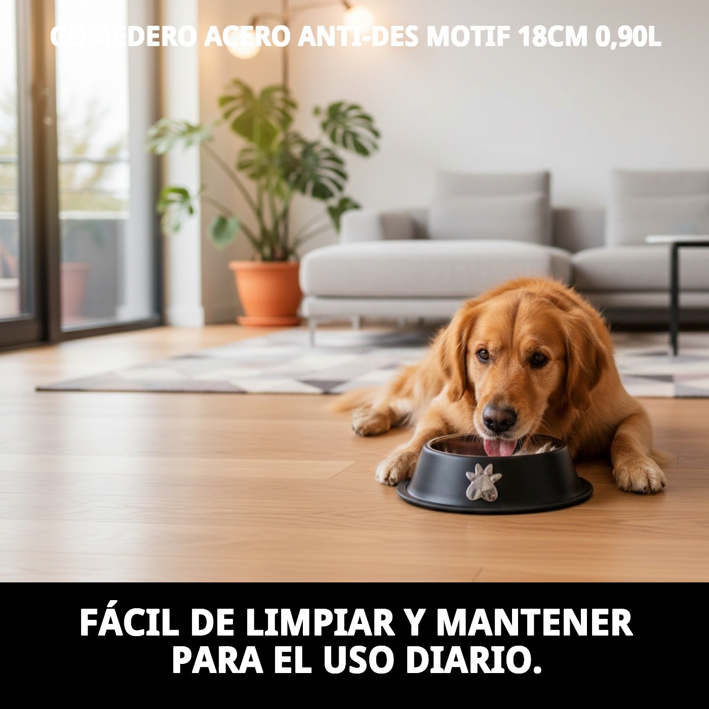 COMEDERO ACERO ANTI-DES MOTIF 18CM 0,90L