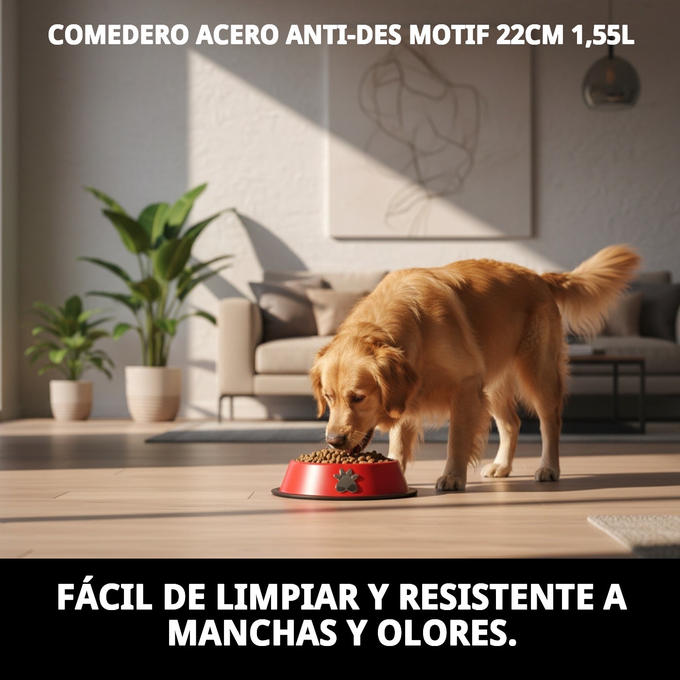 COMEDERO ACERO ANTI-DES MOTIF 22CM 1,55L