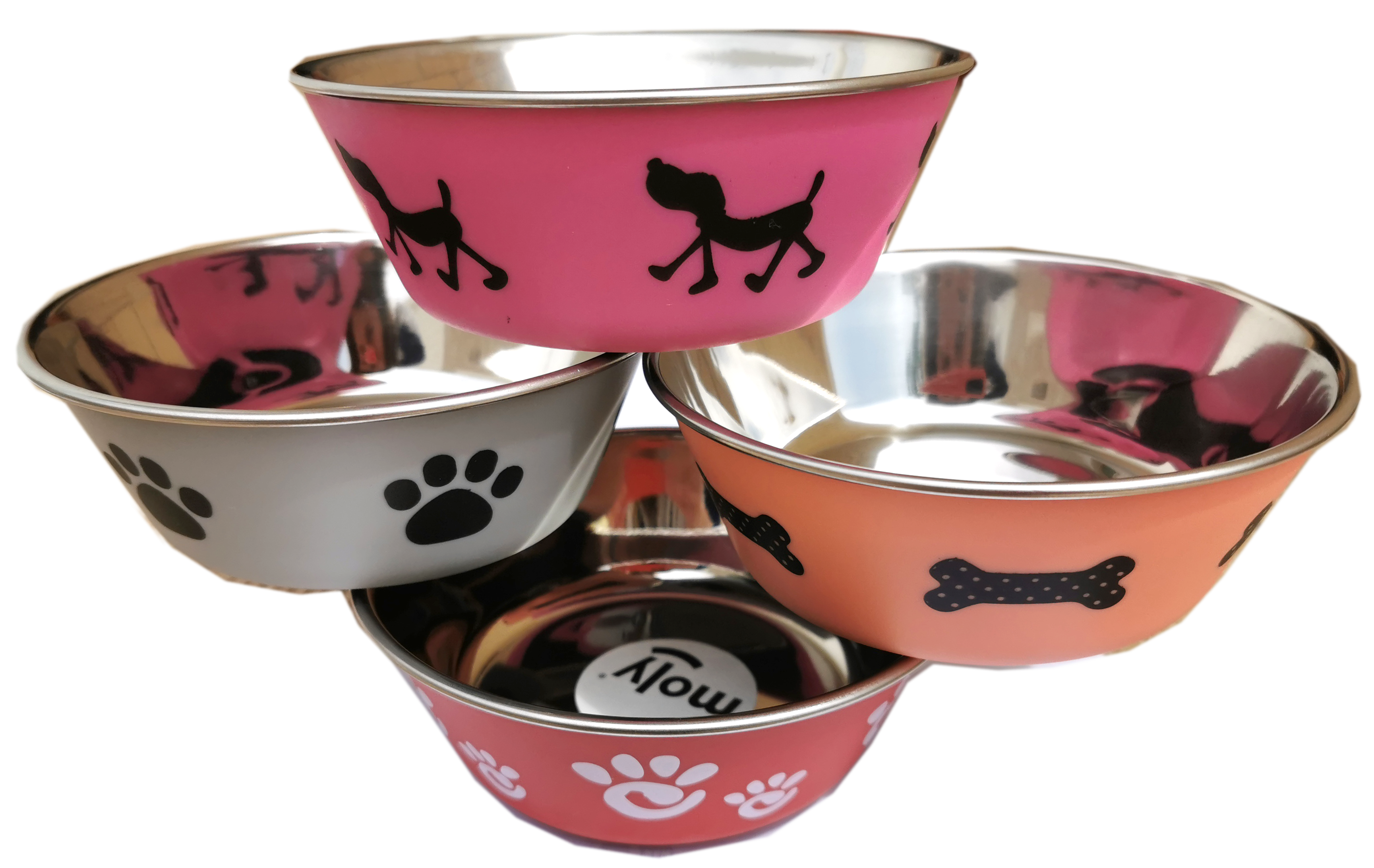 COMEDERO ACERO DRAW SILUETA ANTIDES. 14,5 CM