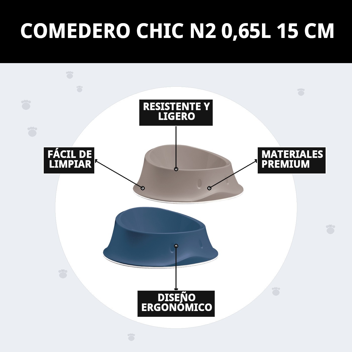 COMEDERO CHIC N2 0,65L 15 CM