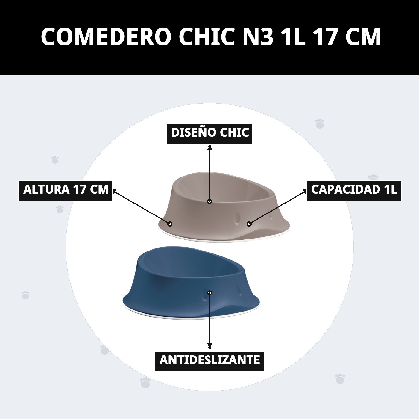 COMEDERO CHIC N3 1L 17 CM