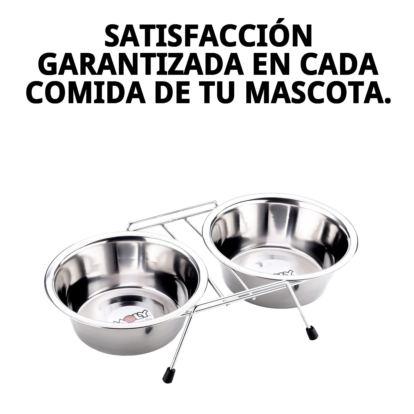 COMEDERO DOBLE 16.5CM C/SOPORTE 2X0.70L