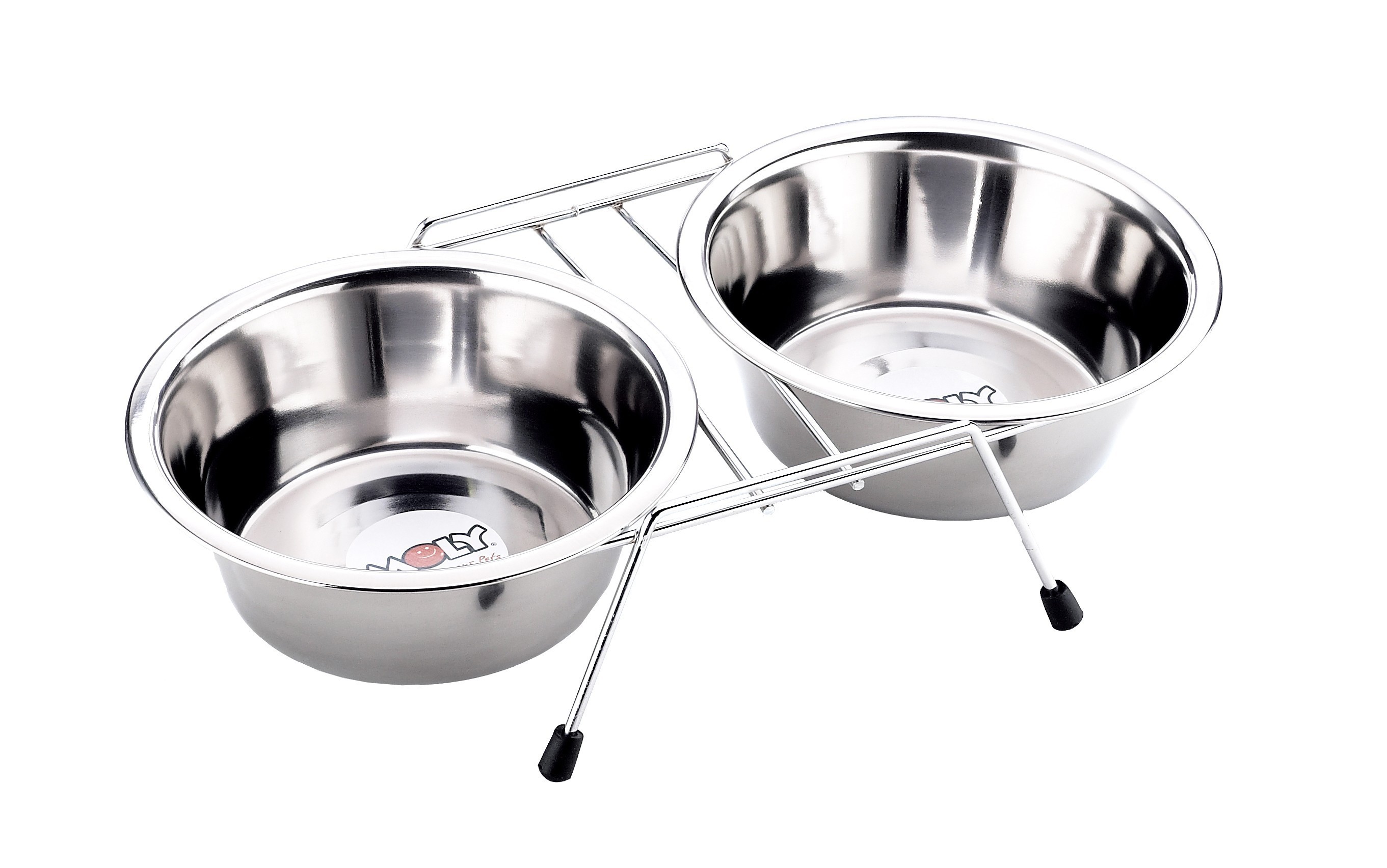 COMEDERO DOBLE 16.5CM C/SOPORTE 2X0.70L