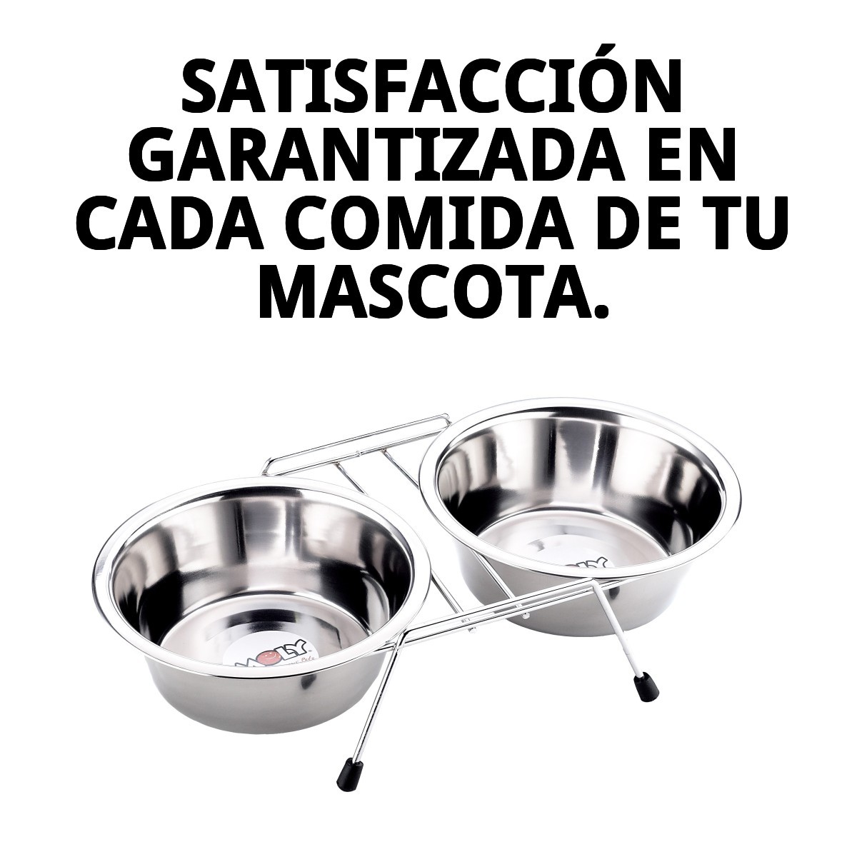 COMEDERO DOBLE 16.5CM C/SOPORTE 2X0.70L