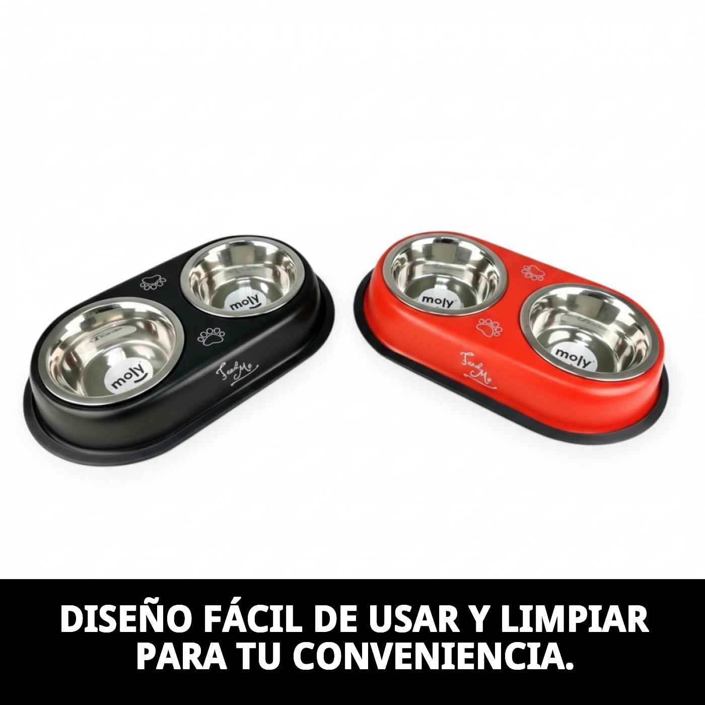 COMEDERO DOBLE DRAW 13,5CM 2X0,60L NEW