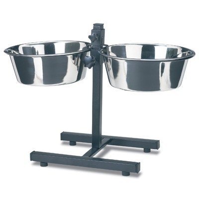 COMEDERO DOBLE REGULABLE 25cm 2 X 2,6 l