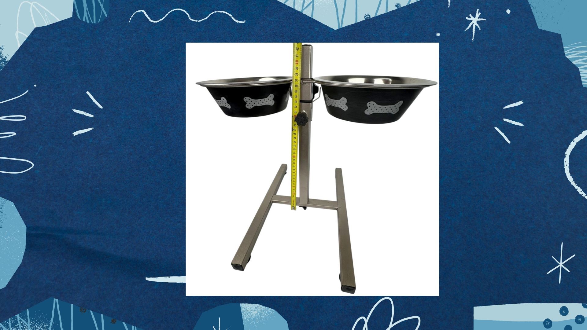 Comedero Doble Regulable en Altura Moly | 2 Cuencos de 1.55 L para Perros Medianos y Grandes