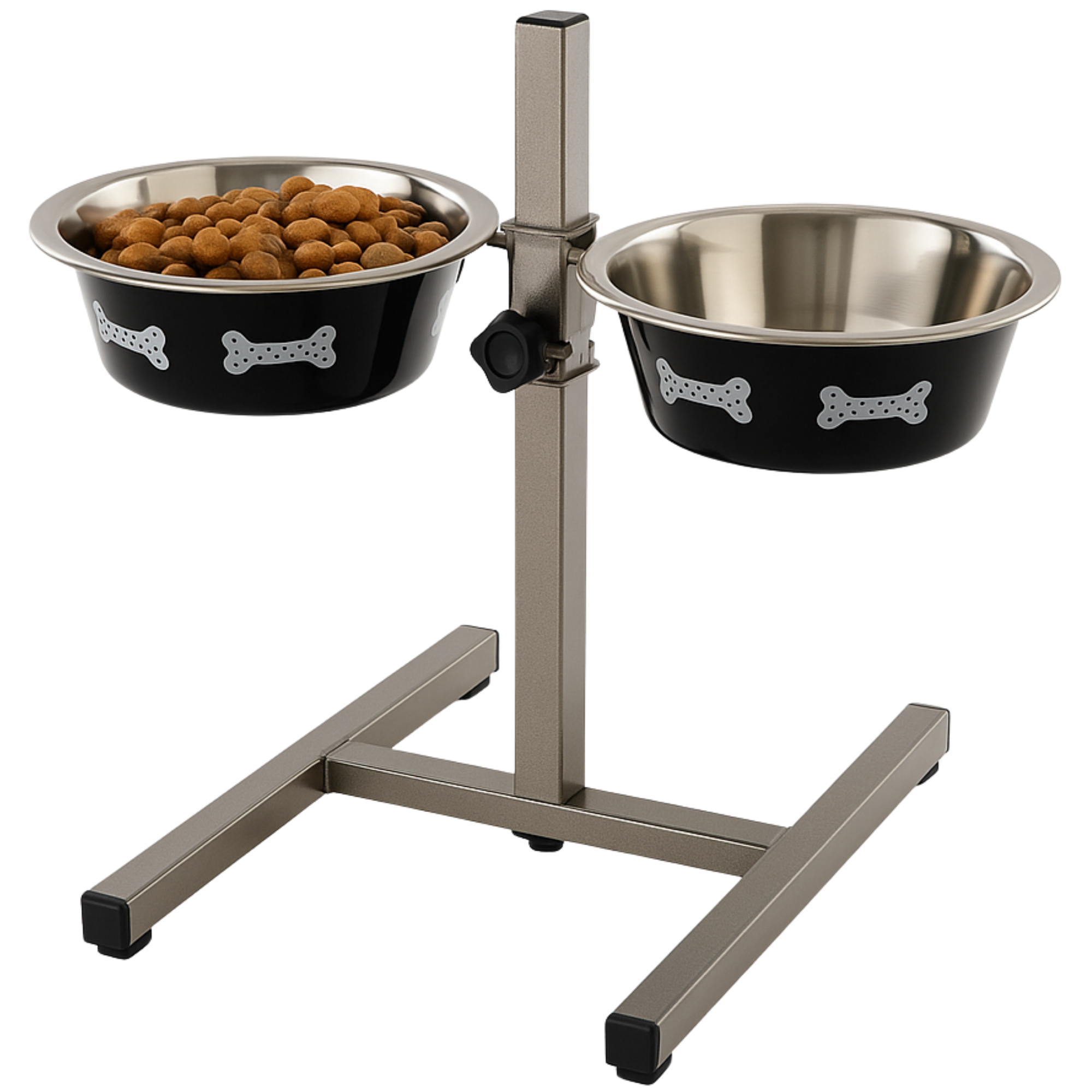 Comedero Doble Regulable en Altura Moly | 2 Cuencos de 1.55 L para Perros Medianos y Grandes