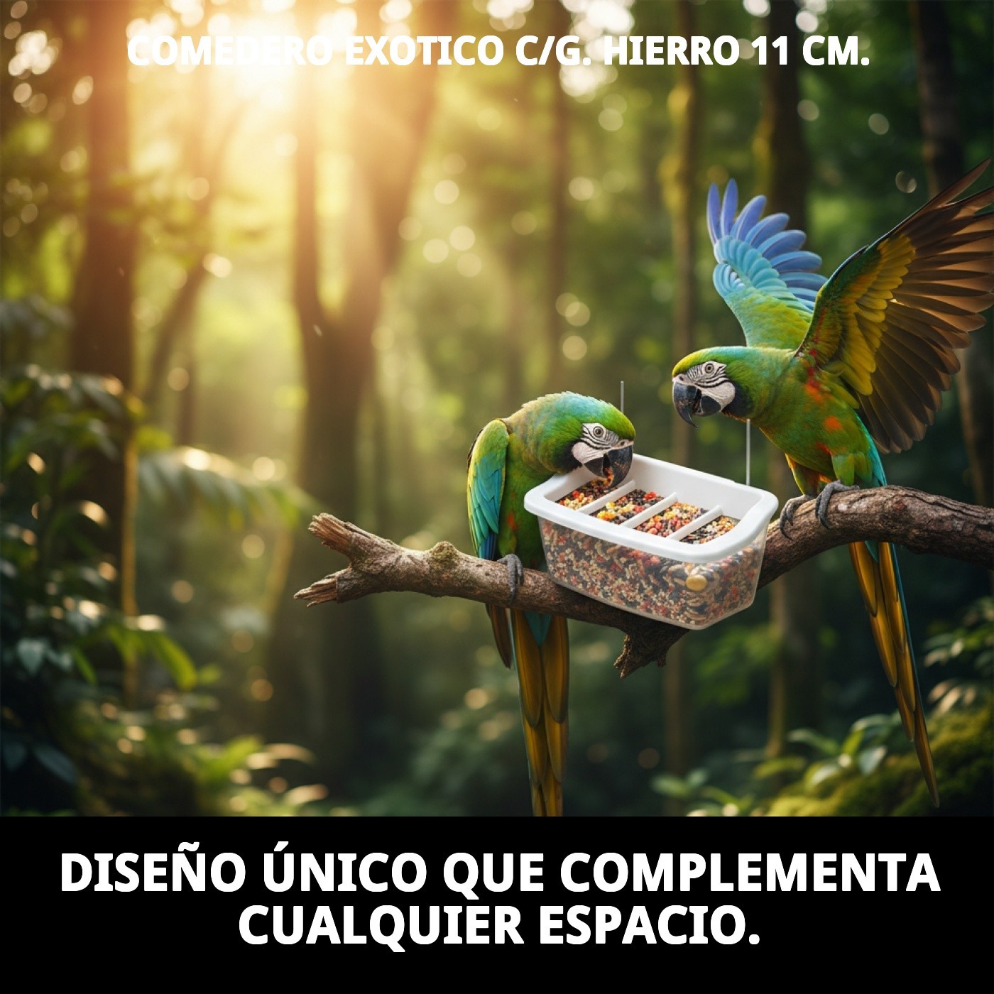 COMEDERO EXOTICO C/G. HIERRO 11 CM.