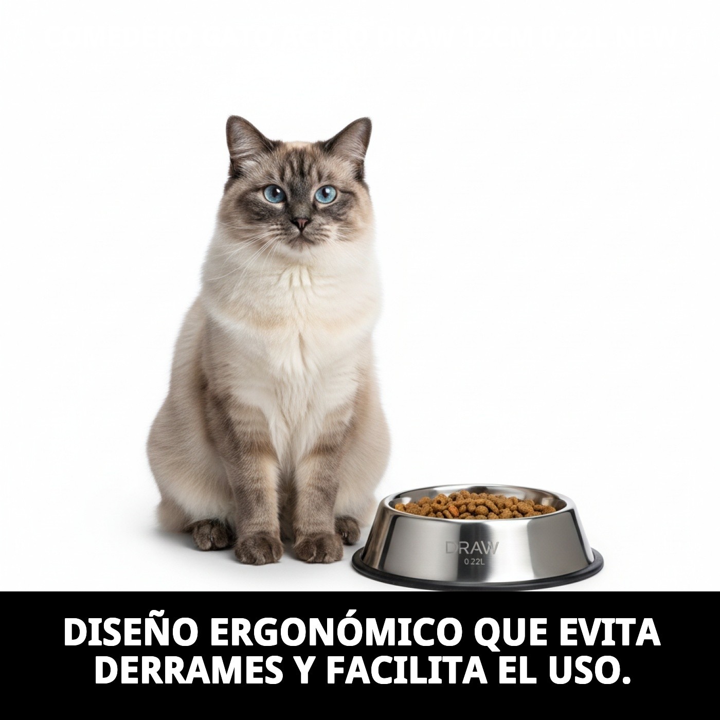 COMEDERO GATO ACERO DRAW 12CM 0,22L NEW