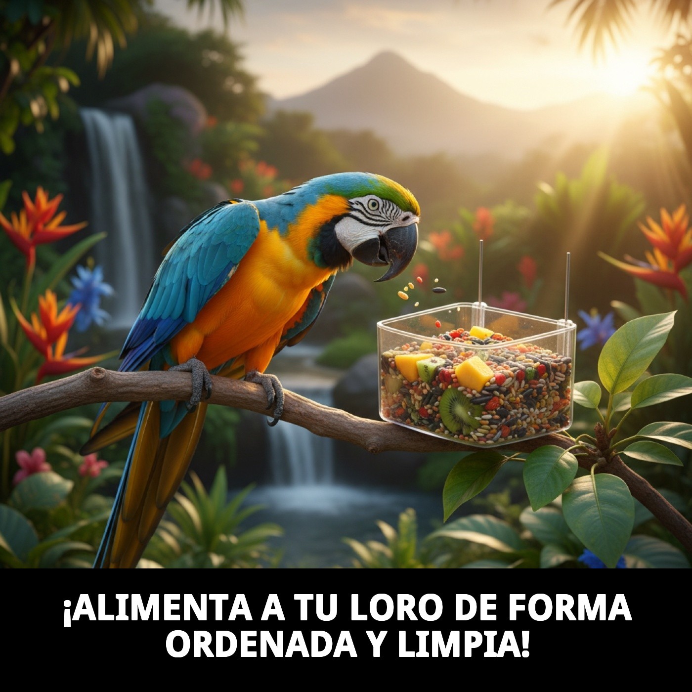 COMEDERO LORO C/GANCHOS