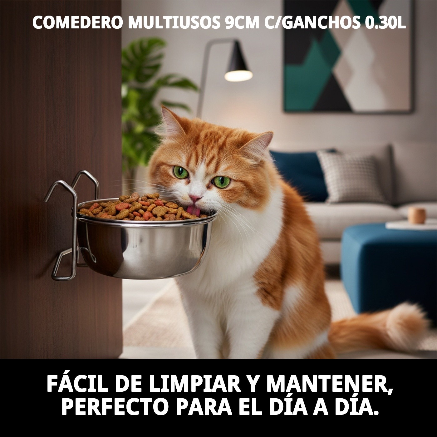 COMEDERO MULTIUSOS 9CM C/GANCHOS 0.30L