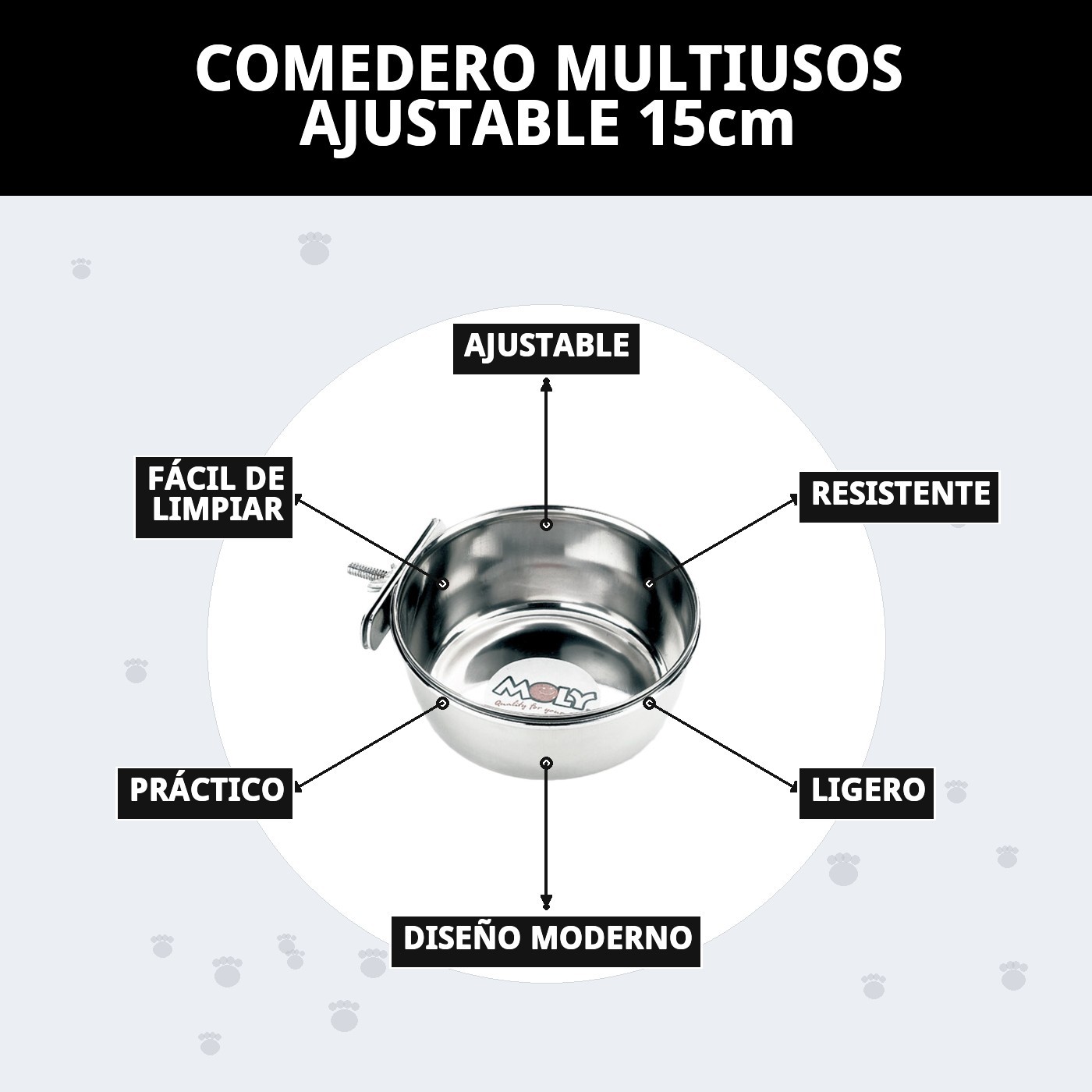 COMEDERO MULTIUSOS AJUSTABLE 15cm