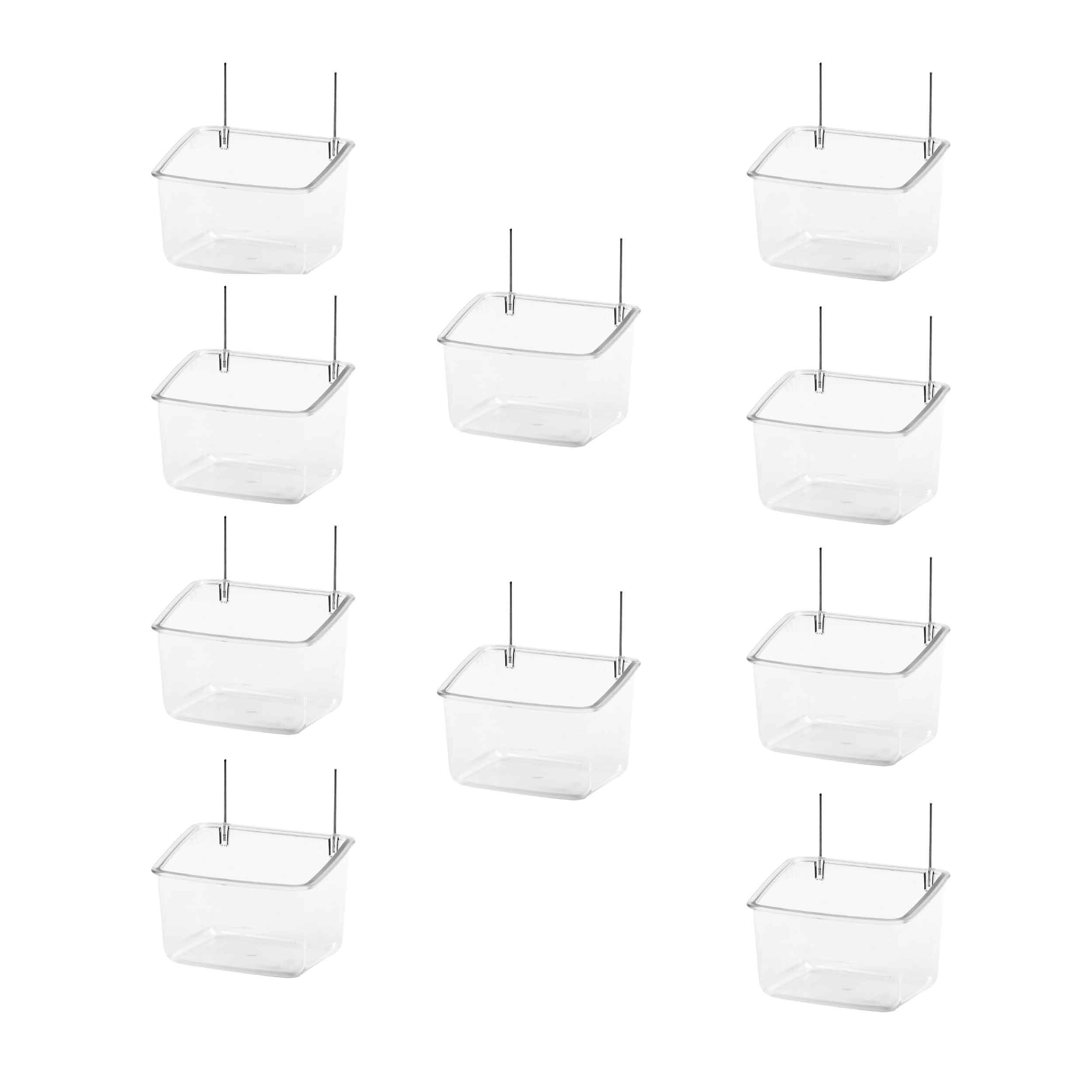 COMEDERO PAPAGAYO CON ALAMBRES 9X7X6.5H 10 UNIDADES