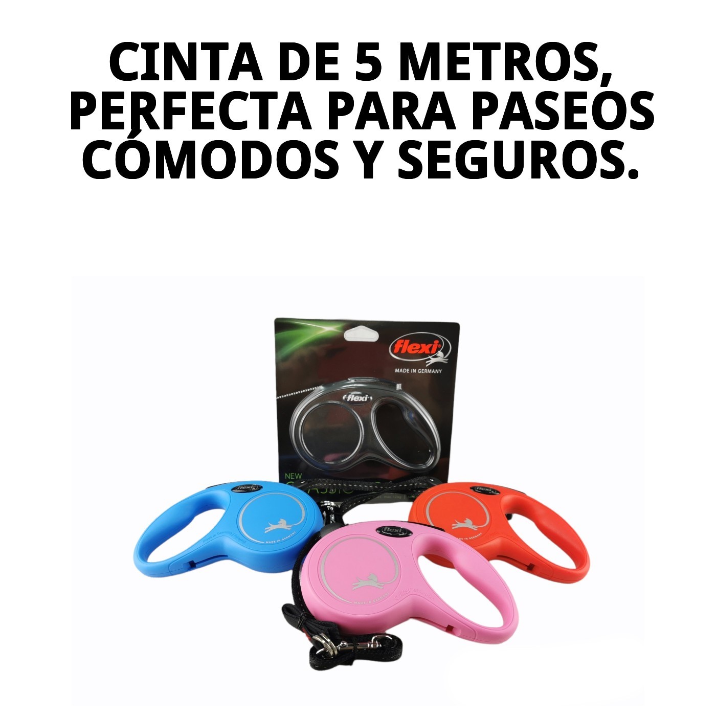 Correa Extensible Flexi New Classic M/L 5 m Cinta | Máximo Control y Libertad para Perros Medianos y Grandes