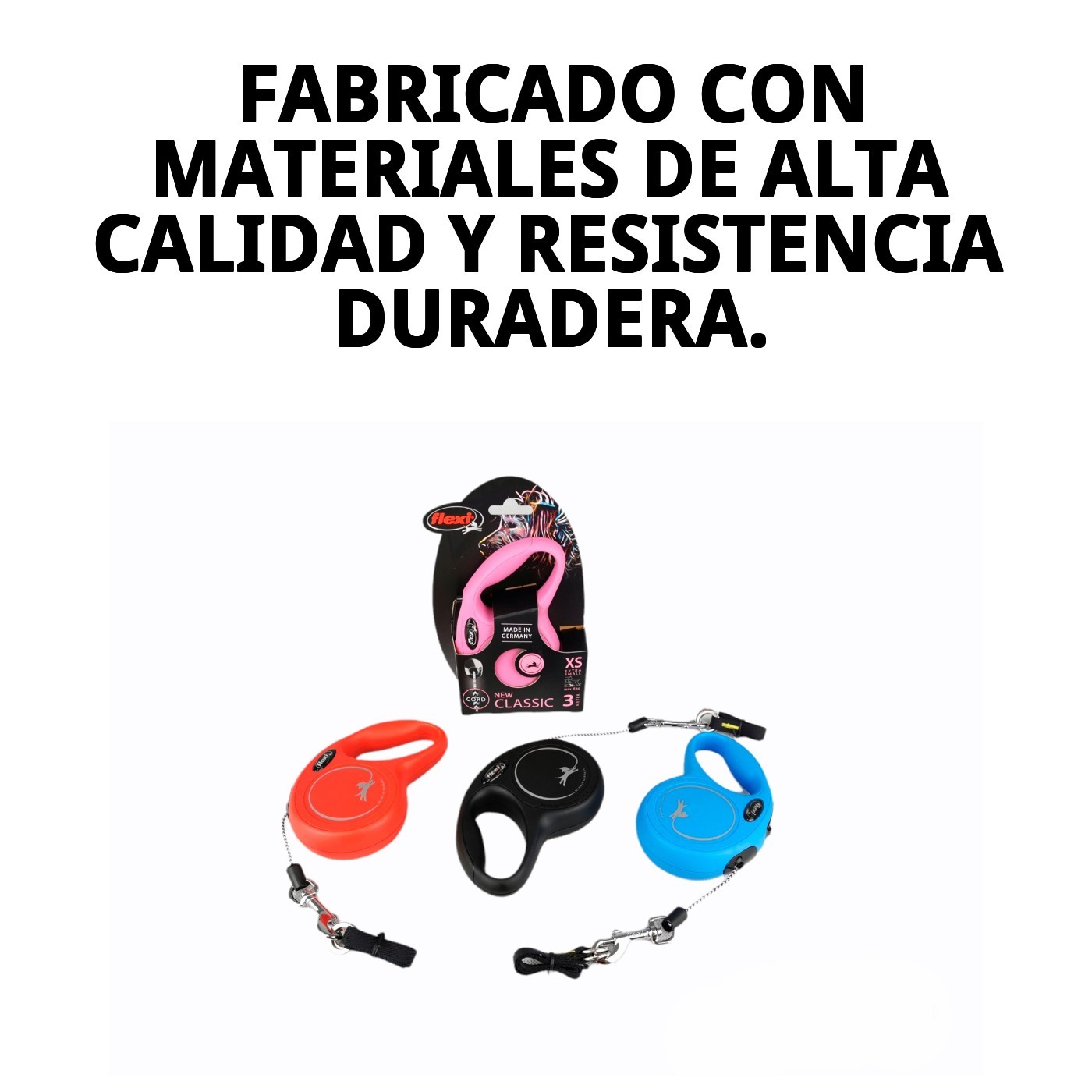 Correa Extensible Flexi New Classic XS 3 m Cordón | Ligera y Segura para Perros Pequeños