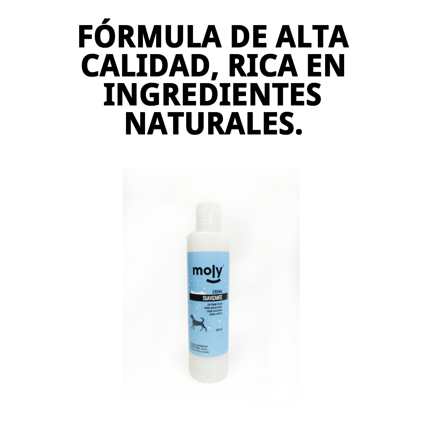 Crema Suavizante 250 ml Moly | Acondicionador Hidratante para Pelos Secos y Enredados