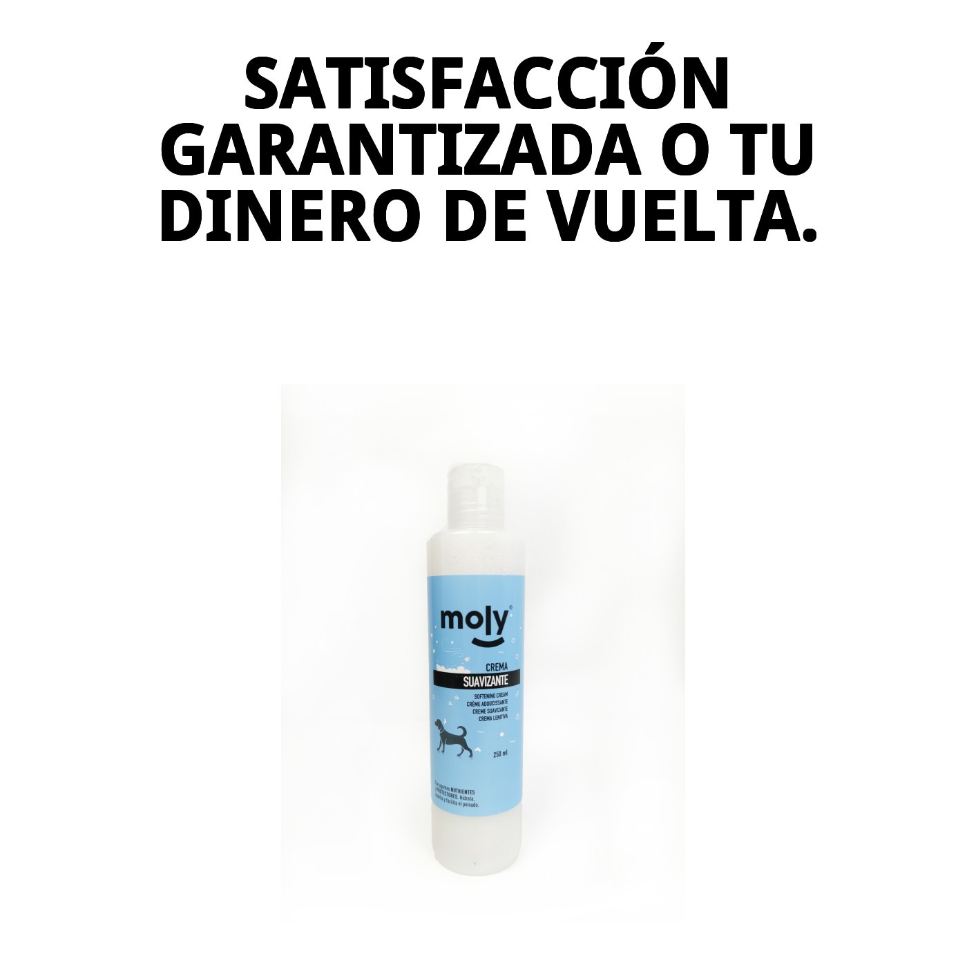 Crema Suavizante 250 ml Moly | Acondicionador Hidratante para Pelos Secos y Enredados