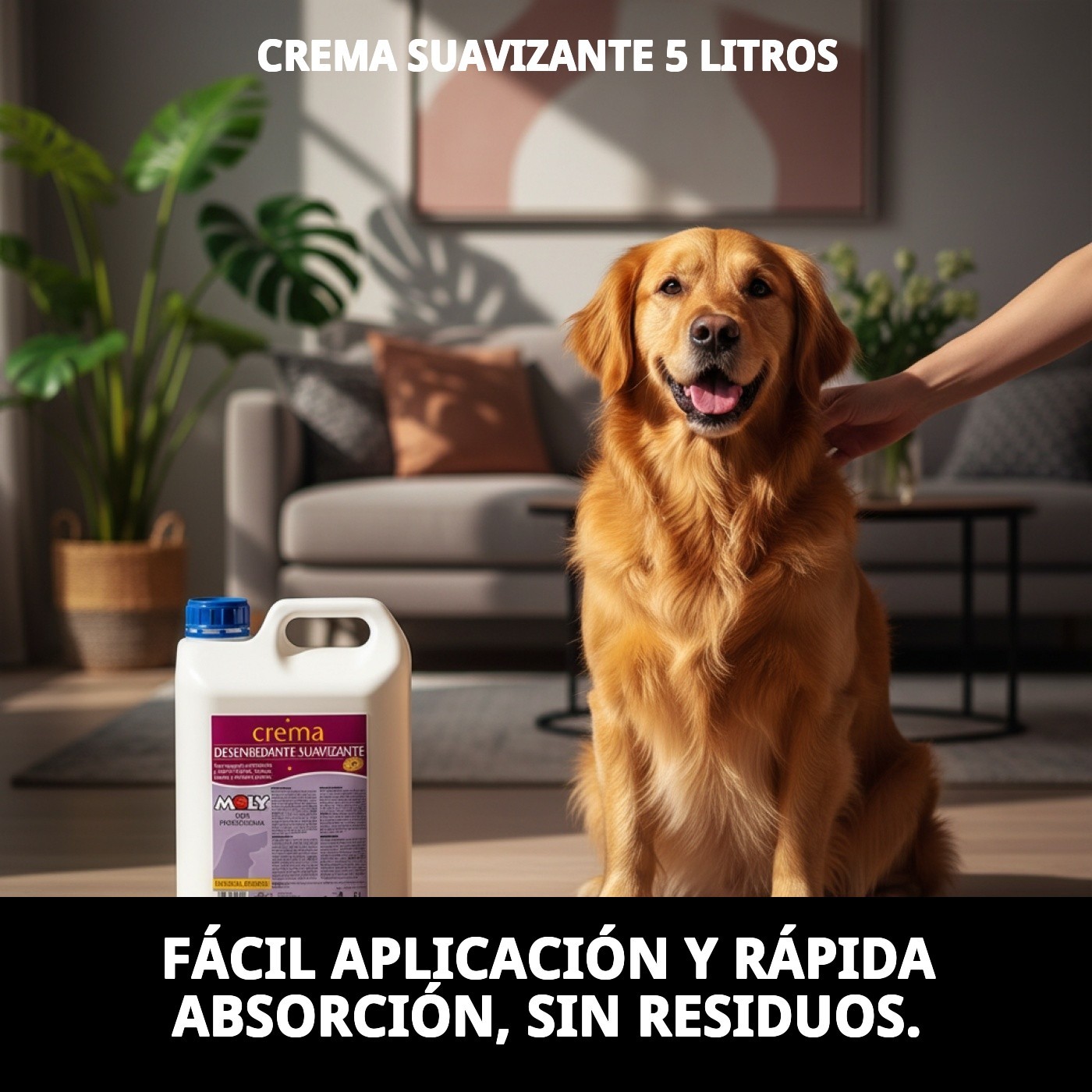 Crema Suavizante 5 L Moly | Acondicionador Profesional para Pelos Largos, Secos o Enredados