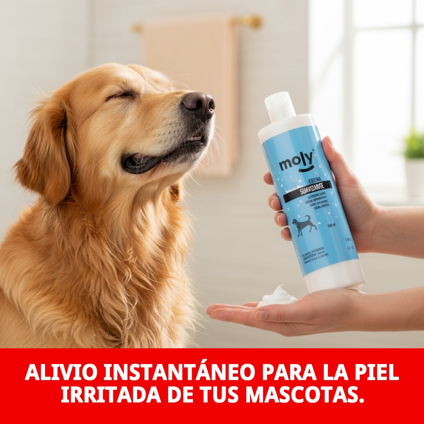 Crema Suavizante 500 ml Moly | Acondicionador Profesional para Pelo Suave, Brillante y sin Nudos