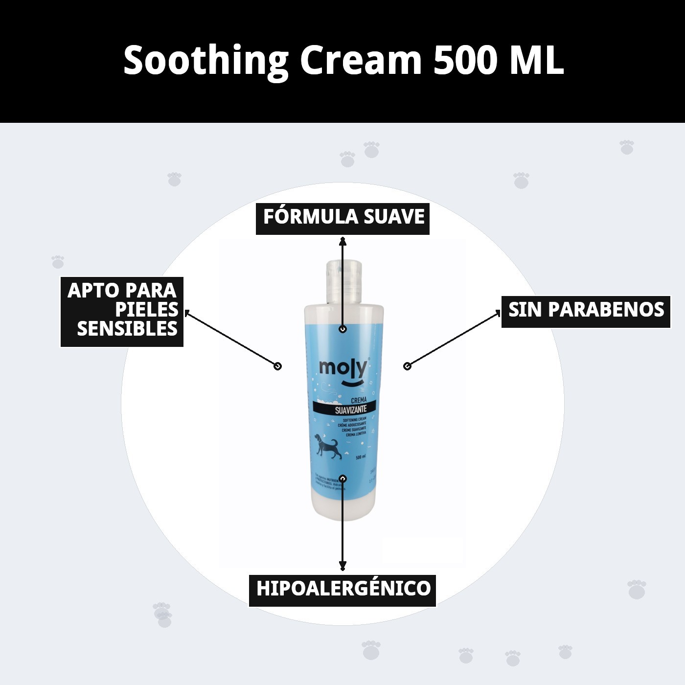 Crema Suavizante 500 ml Moly | Acondicionador Profesional para Pelo Suave, Brillante y sin Nudos