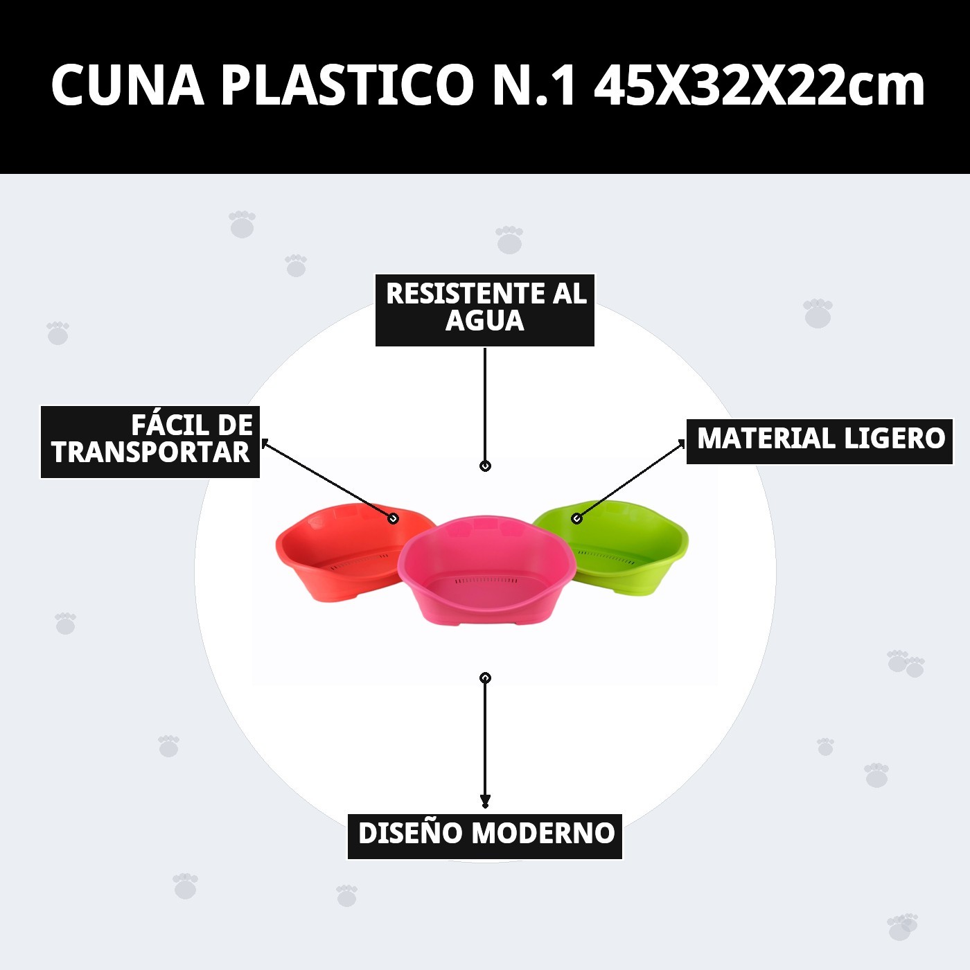 CUNA PLASTICO N.1 45X32X22cm