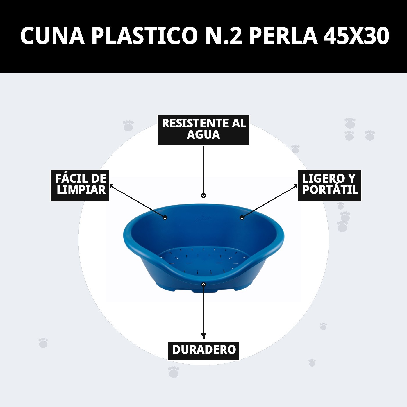 CUNA PLASTICO N.2 PERLA 45X30