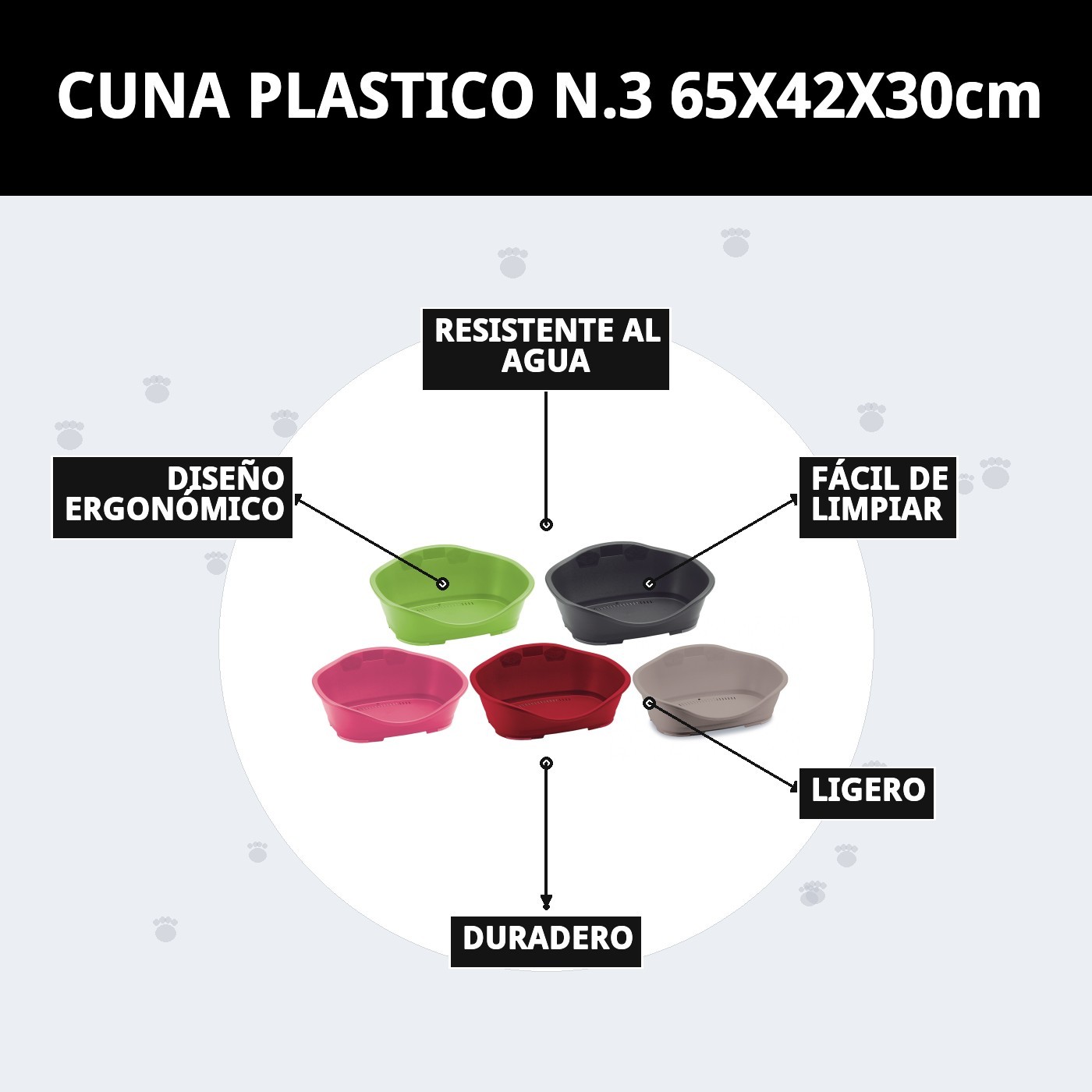 CUNA PLASTICO N.3 65X42X30cm
