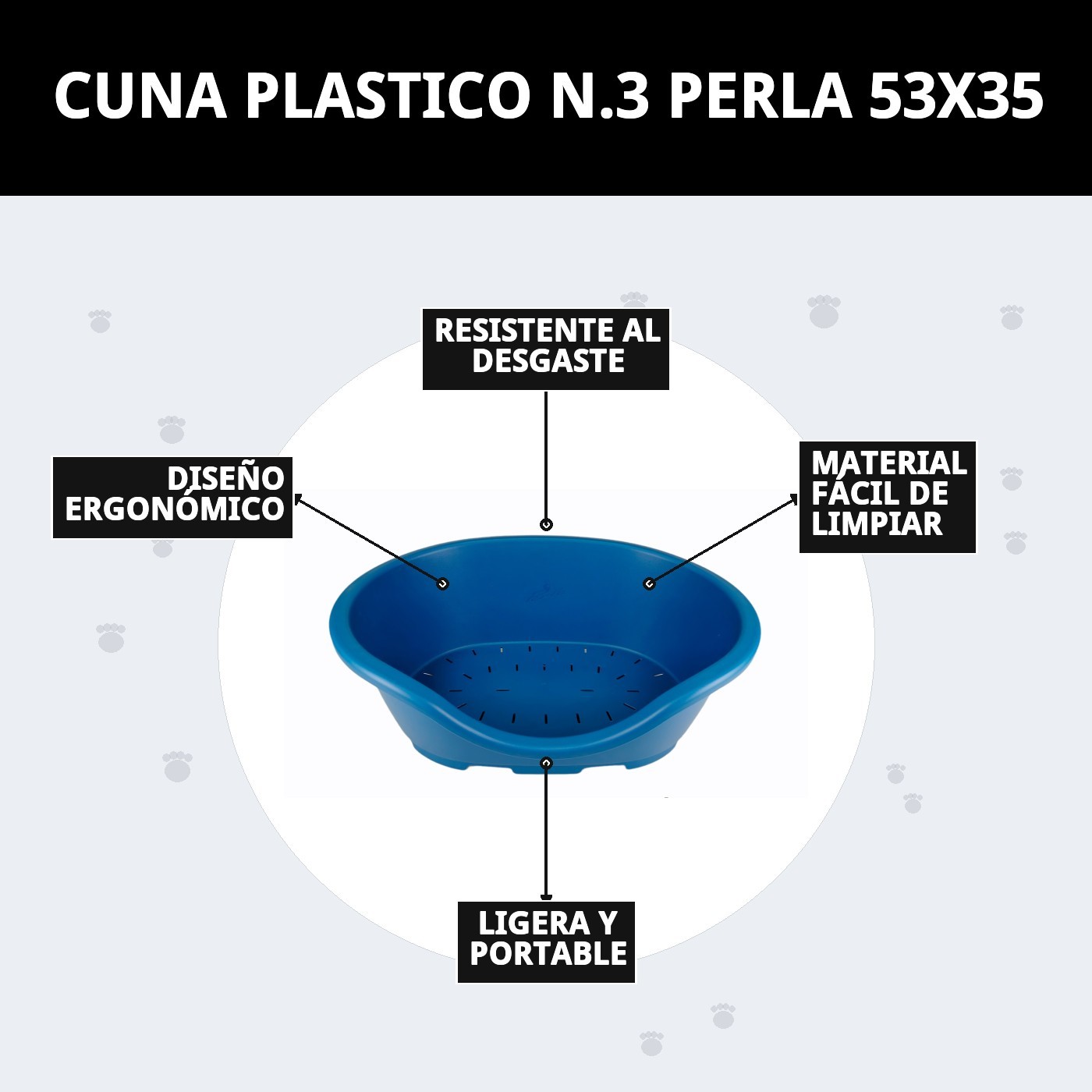 CUNA PLASTICO N.3 PERLA 53X35